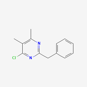 molecular formula C13H13ClN2 B13324668 2-Benzyl-4-chloro-5,6-dimethylpyrimidine 