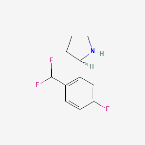 molecular formula C11H12F3N B13324688 (r)-2-(2-(Difluoromethyl)-5-fluorophenyl)pyrrolidine 