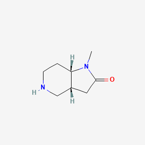 molecular formula C8H14N2O B13324710 (3AR,7aS)-1-methyloctahydro-2H-pyrrolo[3,2-c]pyridin-2-one 