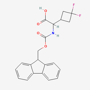 molecular formula C21H19F2NO4 B13324714 2-((((9H-fluoren-9-yl)methoxy)carbonyl)amino)-2-(3,3-difluorocyclobutyl)acetic acid 