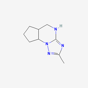 molecular formula C9H14N4 B13324717 11-Methyl-1,8,10,12-tetraazatricyclo[7.3.0.0,2,6]dodeca-9,11-diene 