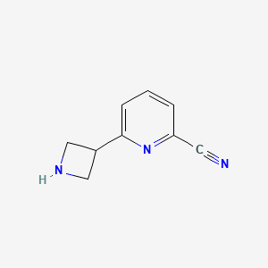 molecular formula C9H9N3 B13324739 6-(Azetidin-3-yl)picolinonitrile 