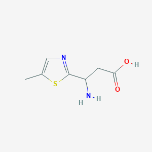 molecular formula C7H10N2O2S B13324770 3-Amino-3-(5-methyl-1,3-thiazol-2-yl)propanoic acid 