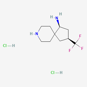 molecular formula C10H19Cl2F3N2 B13324781 (1S,3S)-3-(Trifluoromethyl)-8-azaspiro[4.5]decan-1-amine dihydrochloride 