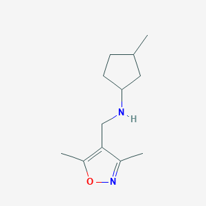 molecular formula C12H20N2O B13324787 N-[(Dimethyl-1,2-oxazol-4-yl)methyl]-3-methylcyclopentan-1-amine 