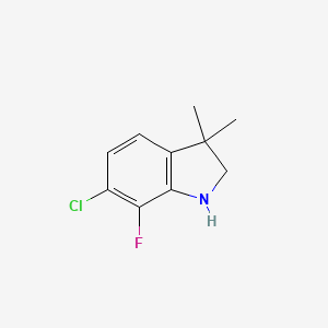 molecular formula C10H11ClFN B13324803 6-chloro-7-fluoro-3,3-dimethyl-2,3-dihydro-1H-indole 