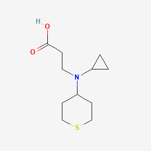 molecular formula C11H19NO2S B13324833 3-(Cyclopropyl(tetrahydro-2H-thiopyran-4-yl)amino)propanoic acid 