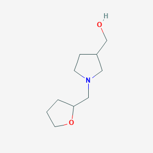 molecular formula C10H19NO2 B13324839 {1-[(Oxolan-2-yl)methyl]pyrrolidin-3-yl}methanol 