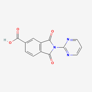 molecular formula C13H7N3O4 B1332485 1,3-二氧代-2-嘧啶-2-基异吲哚啉-5-羧酸 CAS No. 328549-52-6