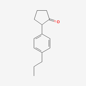 molecular formula C14H18O B13324889 2-(4-Propylphenyl)cyclopentan-1-one 