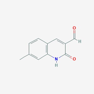 molecular formula C11H9NO2 B1332489 2-ヒドロキシ-7-メチルキノリン-3-カルバルデヒド CAS No. 80231-41-0