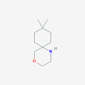 molecular formula C11H21NO B13324911 9,9-Dimethyl-4-oxa-1-azaspiro[5.5]undecane 