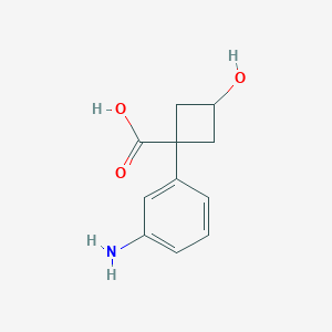 1-(3-Aminophenyl)-3-hydroxycyclobutane-1-carboxylic acid