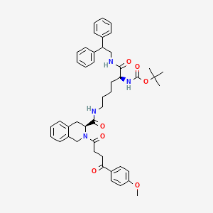 molecular formula C46H54N4O7 B13324925 tert-Butyl ((S)-1-((2,2-diphenylethyl)amino)-6-((S)-2-(4-(4-methoxyphenyl)-4-oxobutanoyl)-1,2,3,4-tetrahydroisoquinoline-3-carboxamido)-1-oxohexan-2-yl)carbamate 