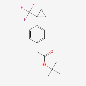 molecular formula C16H19F3O2 B13324931 tert-Butyl 2-(4-(1-(trifluoromethyl)cyclopropyl)phenyl)acetate 