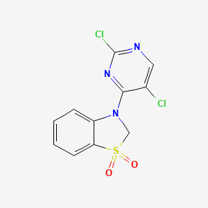 molecular formula C11H7Cl2N3O2S B13324937 3-(2,5-Dichloropyrimidin-4-yl)-2,3-dihydrobenzo[d]thiazole 1,1-dioxide 