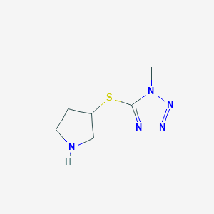 molecular formula C6H11N5S B13324947 1-Methyl-5-(pyrrolidin-3-ylthio)-1H-tetrazole 