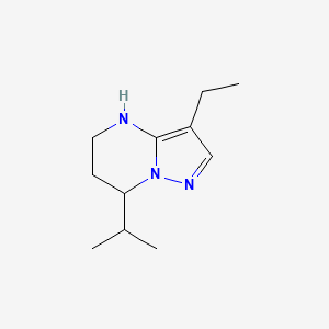 molecular formula C11H19N3 B13324955 3-Ethyl-7-(propan-2-yl)-4H,5H,6H,7H-pyrazolo[1,5-a]pyrimidine 