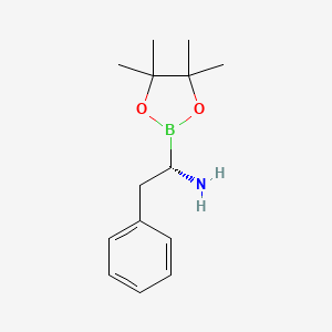 molecular formula C14H22BNO2 B13324969 (S)-2-Phenyl-1-(4,4,5,5-tetramethyl-1,3,2-dioxaborolan-2-yl)ethan-1-amine 