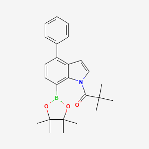 2,2-Dimethyl-1-(4-phenyl-7-(4,4,5,5-tetramethyl-1,3,2-dioxaborolan-2-yl)-1H-indol-1-yl)propan-1-one