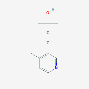 molecular formula C11H13NO B13324974 2-Methyl-4-(4-methylpyridin-3-yl)but-3-yn-2-ol 