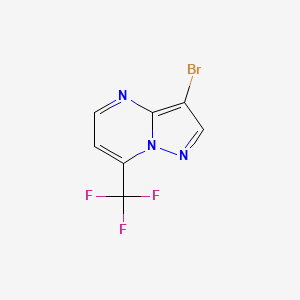 molecular formula C7H3BrF3N3 B13325018 3-Bromo-7-(trifluoromethyl)pyrazolo[1,5-a]pyrimidine 