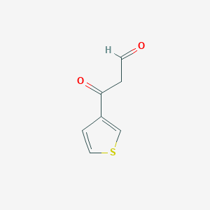 molecular formula C7H6O2S B13325140 3-Oxo-3-(thiophen-3-YL)propanal 