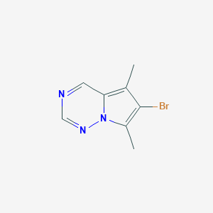 molecular formula C8H8BrN3 B13325154 6-Bromo-5,7-dimethylpyrrolo[2,1-f][1,2,4]triazine 