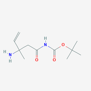 molecular formula C11H20N2O3 B13325195 tert-Butyl (3-amino-3-methylpent-4-enoyl)carbamate 