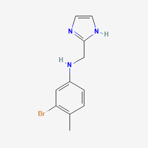 molecular formula C11H12BrN3 B13325196 3-bromo-N-(1H-imidazol-2-ylmethyl)-4-methylaniline 