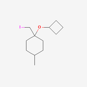 molecular formula C12H21IO B13325204 1-Cyclobutoxy-1-(iodomethyl)-4-methylcyclohexane 