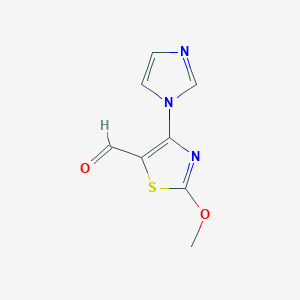 molecular formula C8H7N3O2S B13325208 4-(1H-Imidazol-1-yl)-2-methoxy-1,3-thiazole-5-carbaldehyde 