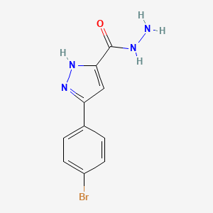 molecular formula C10H9BrN4O B1332522 3-(4-溴苯基)-1H-吡唑-5-甲酰肼 CAS No. 306749-73-5