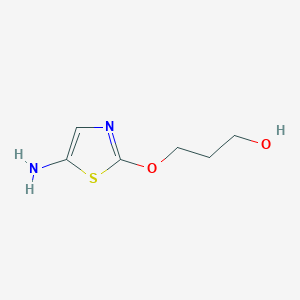 molecular formula C6H10N2O2S B13325224 3-[(5-Amino-1,3-thiazol-2-yl)oxy]propan-1-ol 