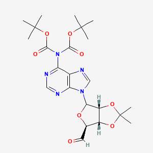 tert-Butyl (tert-butoxycarbonyl)(9-((3aR,6S,6aS)-6-formyl-2,2-dimethyltetrahydrofuro[3,4-d][1,3]dioxol-4-yl)-9H-purin-6-yl)carbamate