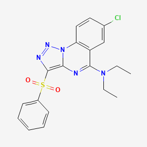 7-chloro-N,N-diethyl-3-(phenylsulfonyl)-[1,2,3]triazolo[1,5-a]quinazolin-5-amine