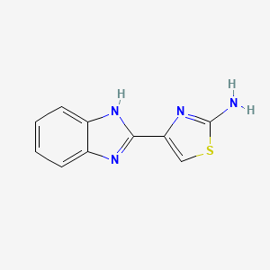 molecular formula C10H8N4S B1332524 4-(1H-苯并咪唑-2-基)-1,3-噻唑-2-胺 CAS No. 7187-47-5