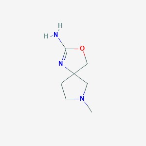 molecular formula C7H13N3O B13325259 7-Methyl-3-oxa-1,7-diazaspiro[4.4]non-1-en-2-amine 