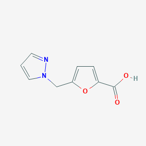 molecular formula C9H8N2O3 B1332527 5-吡唑-1-基甲基-呋喃-2-羧酸 CAS No. 386736-99-8