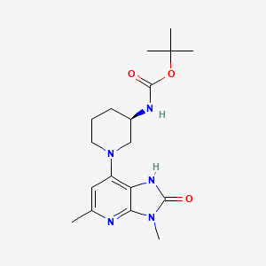 molecular formula C18H27N5O3 B13325317 tert-Butyl (R)-(1-(3,5-dimethyl-2-oxo-2,3-dihydro-1H-imidazo[4,5-b]pyridin-7-yl)piperidin-3-yl)carbamate 