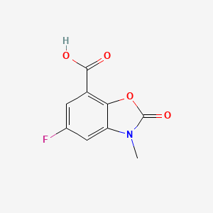 molecular formula C9H6FNO4 B13325334 5-Fluoro-3-methyl-2-oxo-1,3-benzoxazole-7-carboxylic acid 