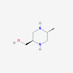 molecular formula C6H14N2O B13325346 ((2R,5R)-5-methylpiperazin-2-yl)methanol 