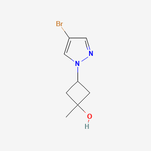 molecular formula C8H11BrN2O B13325348 Rel-(1s,3s)-3-(4-bromo-1H-pyrazol-1-yl)-1-methylcyclobutan-1-ol 