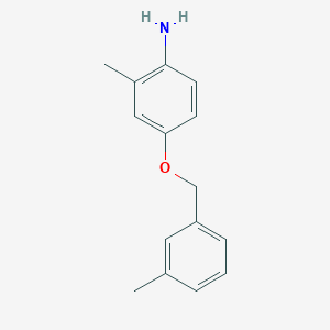 molecular formula C15H17NO B13325360 2-Methyl-4-[(3-methylphenyl)methoxy]aniline 