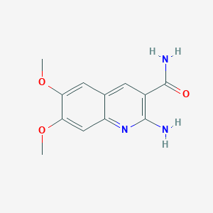 molecular formula C12H13N3O3 B1332537 2-氨基-6,7-二甲氧基喹啉-3-甲酰胺 CAS No. 55149-43-4