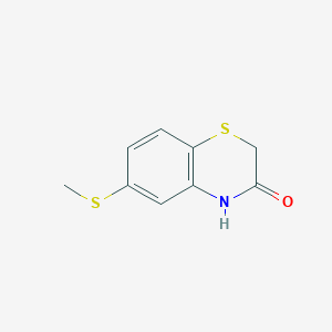 molecular formula C9H9NOS2 B13325371 6-(Methylthio)-2H-benzo[b][1,4]thiazin-3(4H)-one 