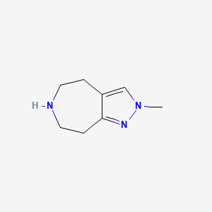 molecular formula C8H13N3 B13325374 2-Methyl-2,4,5,6,7,8-hexahydropyrazolo[3,4-d]azepine 