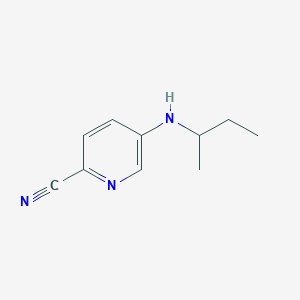 molecular formula C10H13N3 B13325384 5-[(Butan-2-yl)amino]pyridine-2-carbonitrile 