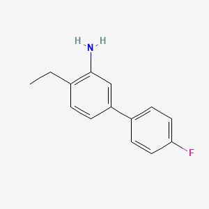 molecular formula C14H14FN B13325394 2-Ethyl-5-(4-fluorophenyl)aniline 