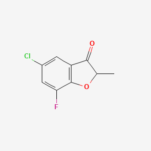 molecular formula C9H6ClFO2 B13325404 5-Chloro-7-fluoro-2-methyl-2,3-dihydro-1-benzofuran-3-one 